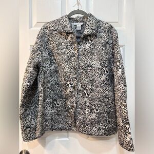 Anna and Frank VTG Leopard Cheetah Quilted 100% Silk Puffer Jacket Sz L Cat Lady